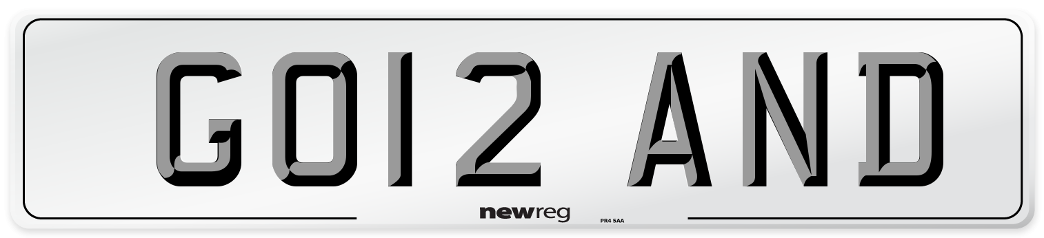 GO12 AND Number Plate from New Reg